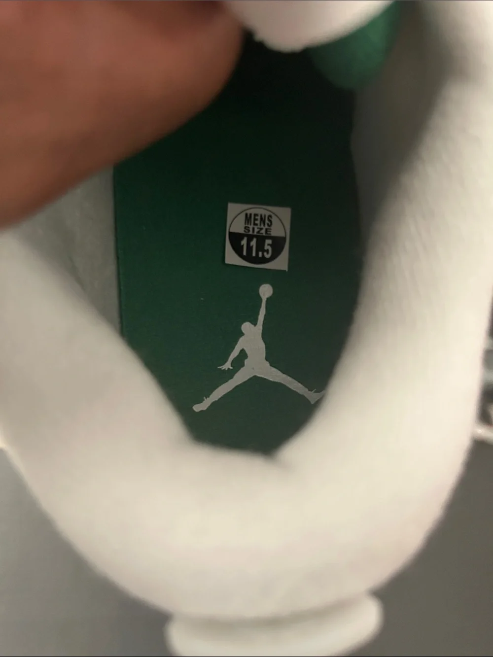 Air Jordan White and Green Men's Low-Top Athletic Sneakers